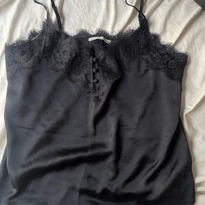 black silk tank top with buttons size medium
